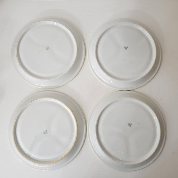 Syracuse China Yellow Floral Divided Dinner Plates Set of Four - Picture 4 of 10